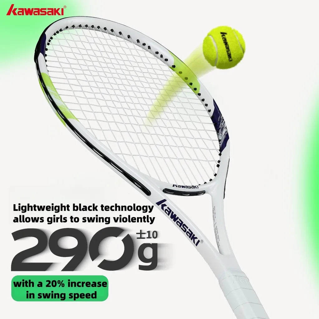 Kawasaki Light Tennis Rackets Set Carbon Composite Racquet Set KD1&PD1 Beginner Professional Shooting Men and Women Training Set Main image