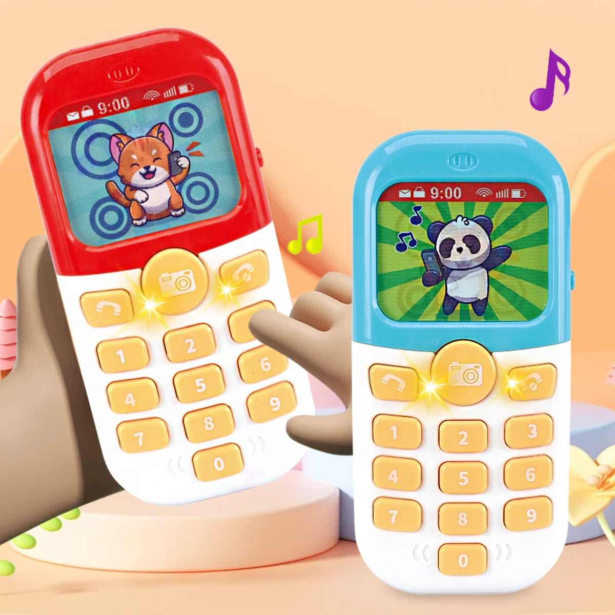 Smartphone Toys, Baby Phone with Music and Light Sound Interact Simulate Making Phone Calls, Gifts for Kids not Include Battery Main image