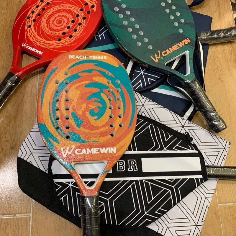 Newest High Quality Beach Tennis Racket Carbon Fiber Beach Tennis Racket Soft EVA Surface Tennis Racquet with Bag Lightweight