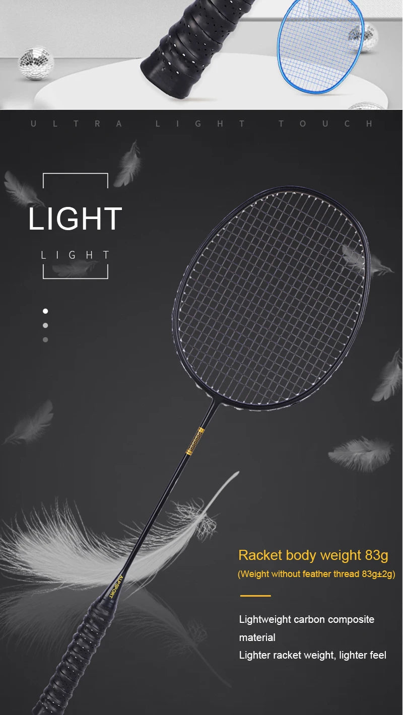ALP ZJ2.0 Pro 4U 85g 100% Carbon Fiber + Titanium Alloy Badminton Racket Ultra-light Sports Equipment Racket Badminton Training