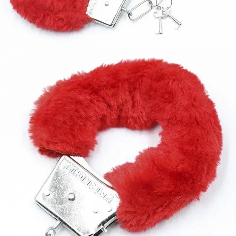 BDSM Hand Binding Sex Adult Hands Binding Toys Adjustable Metal Plush Handcuffs Binding Fetish Slave Couples Adult Game Products