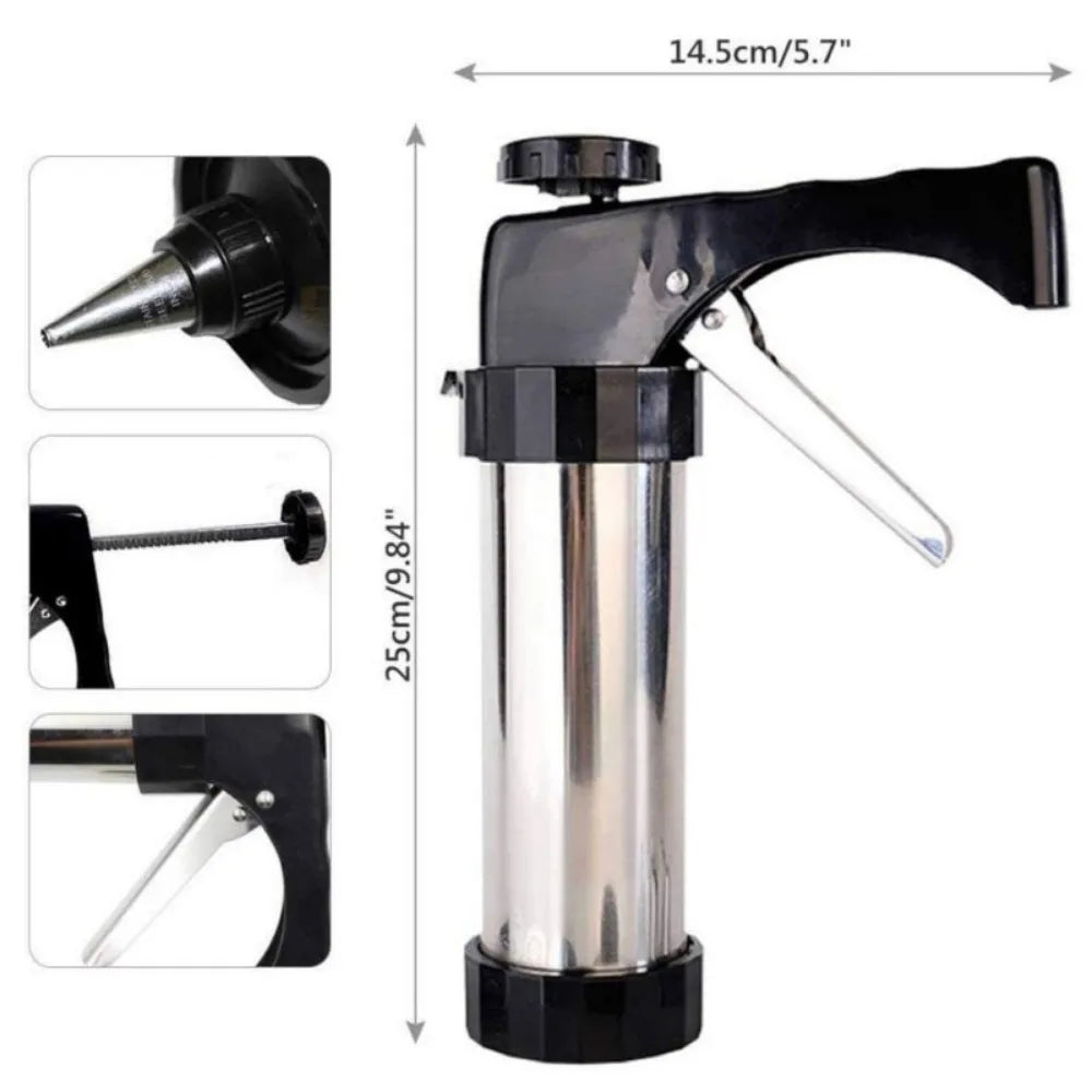 Stainless Steel Cookie gun Cake Cream Decorating Gun Cookie Making Machine Nozzles Mold Pastry Syringe Extruder Baking Tools