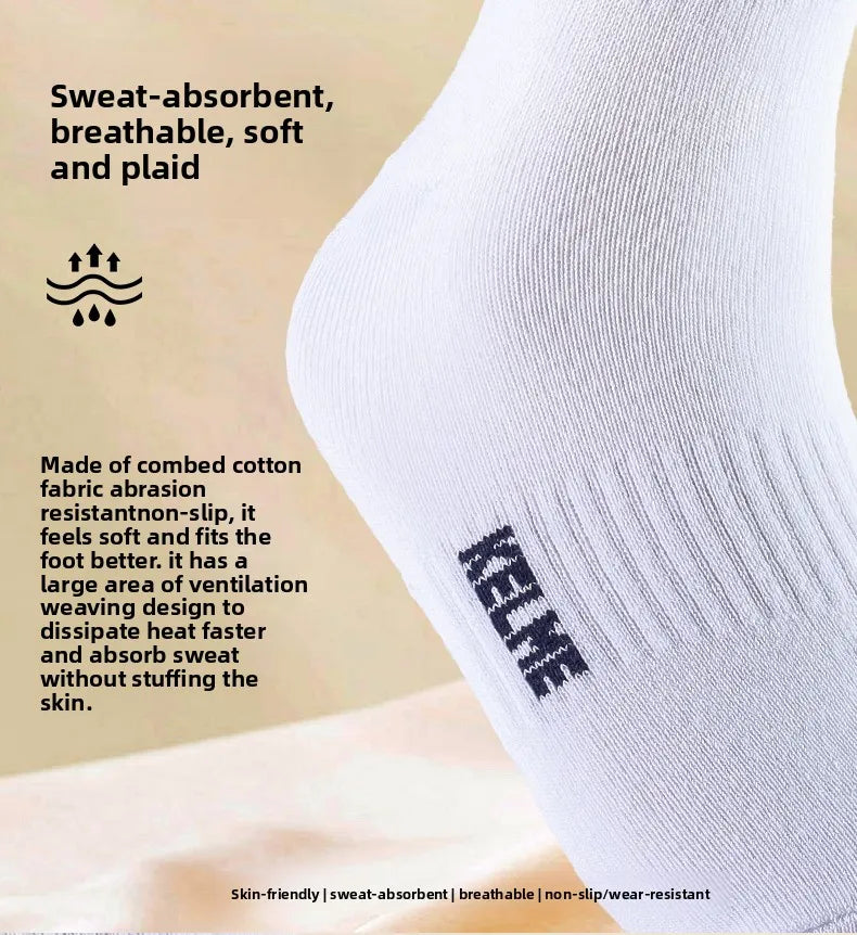 Kelme Men's Mid Length Socks 3 Pairs Of Casual Socks Sweat Absorbing And Breathable Sports Socks Running Speed Dry Socks