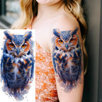 1 Sheet Unique Watercolr Lion Tiger Animals Temporary Tattoos Long Lasting Waterproof Fox Owl Fake Tattoo Sticker Body Art Tatoo