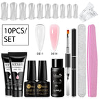 24PCS/Set 20ml Poly Naili Extension Gel  Kit Mini UV Lamp Sealer With Base Top Coat Professional Poly UVNail Gel Kit Starter Kit