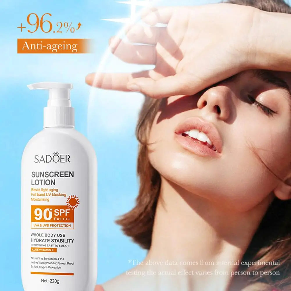 SPF90 PA+++ UVA/UVB sun protection for whole body Anti-aging Refreshing Sunscreen Aloe vitamin E UV Protection sun block