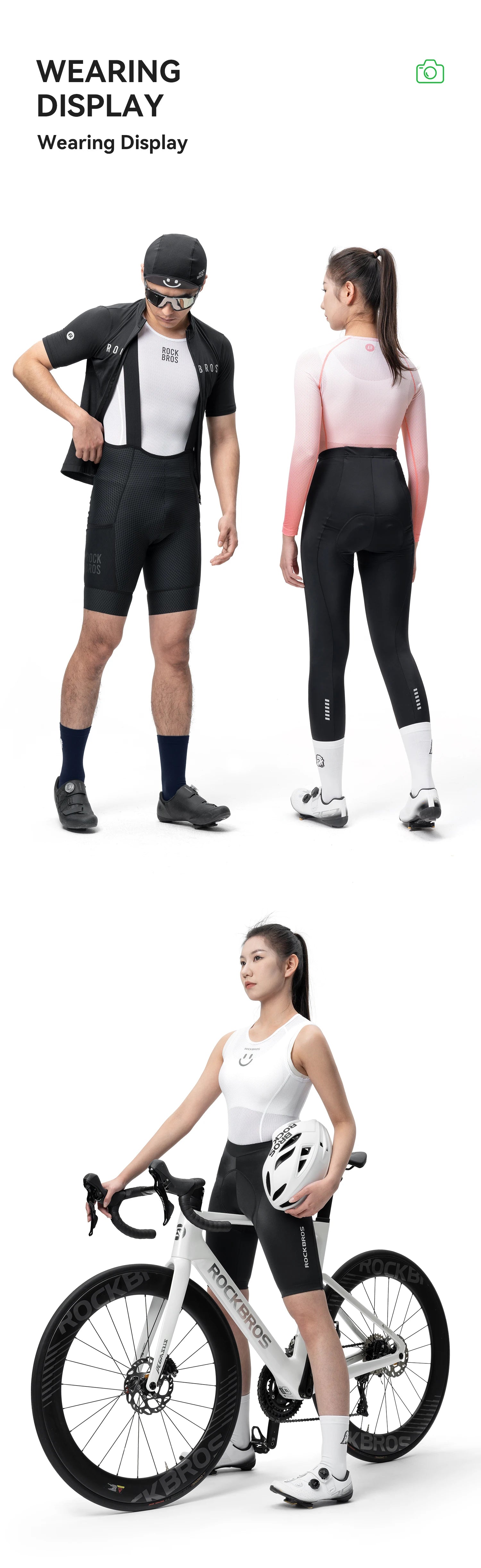 ROCKBROS Cycling Socks Breathable Sweat-wicking High Elastic Soft Knee-high Socks Men Women Outdoor Sports Jogging Cycling Socks