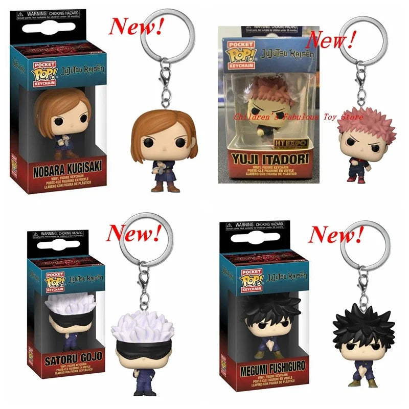 Newest FUNKO Pocket Keychain Jujutsu Kaisen Megumi Yuji Itadori Nobara Kugisaki Satoru Action Figure Collection Toys for Gifts Ürün ana görseli