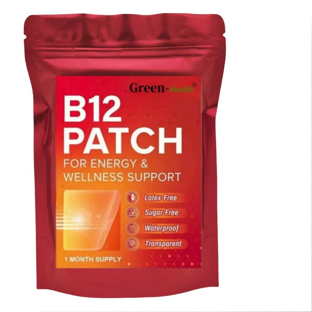 Daily B12 Patch Transdermal Self-Adhesive Natural Blend 30 Count for 1 Month Supply of Vitamin B12 Patches