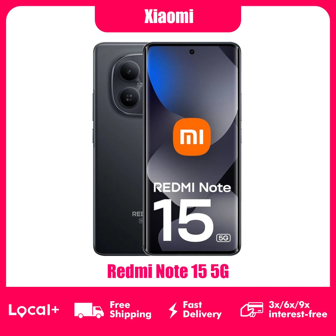Xiaomi Redmi Note 15 5G 8GB 256GB 6.77" FHD+ AMOLED Display Snapdragon 6 Gen 3 108MP Camera 5520mAh Battery without charger