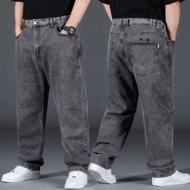 Oversize Jeans for Man Male Jeans Pants Denim Pants Men's Jean Big Size Baggy Y2k Mens Cargo Black New Wide Leg Trousers Ürün ana görseli