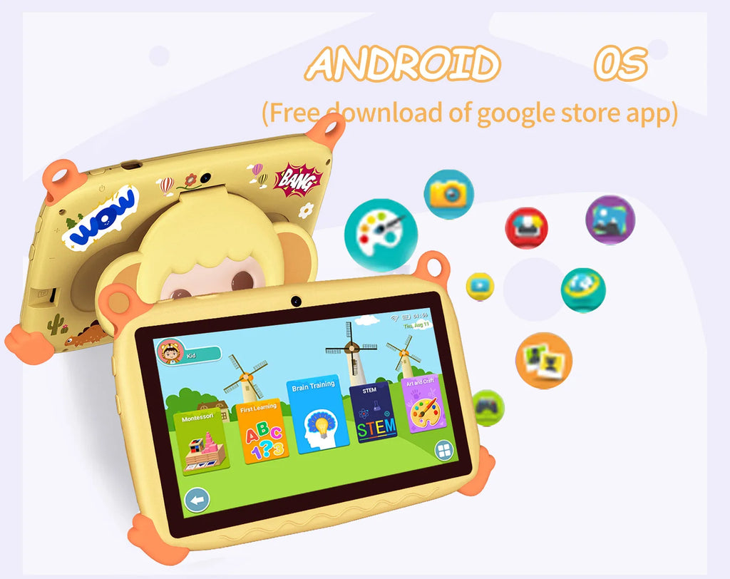 2026 Global Version 7 Inch 5G WiFi Kids' tablet Quad Core 4GB RAM 64GB ROM Dual Cameras Children's Gifts Tablets Android 13.0