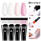 LILYCUTE 15ml Extension Gel Nail Polish Set Quick Nail Prolong With Extend Mold Nail Tips Acrylic Solution Manicure Tools Kit