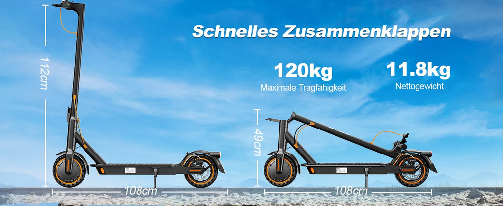 Todimart T3 ABE adult electric scooter, 36V 7.8AH, peak power 500W, 25-35KM, 8.5-inch honeycomb tires, urban electric scooter