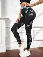 Women's Tie Dye Nine Tenths Leggings High Waist Yoga Pants Soft Stretchy Workout Running Pants Breathable Comfortable