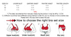 Lace Lingerie Set 3PC Sheer Bra Garter Belt Half Cup PushUp Underwear for Women