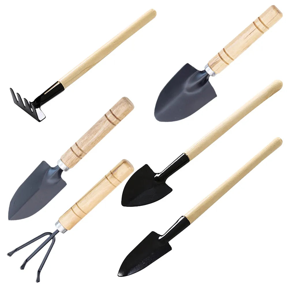 2Sets Garden Tool Set for Indoor Outdoor Gardening Hand Tools Kit with Trowel Rake Spade for Houseplants Succulents Bonsai