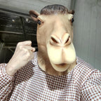 Camel Latex Mask Funny Animal Headgear Christmas Carnival Party Novelty Animal Full Head Mask Halloween Cosplay Head Cover