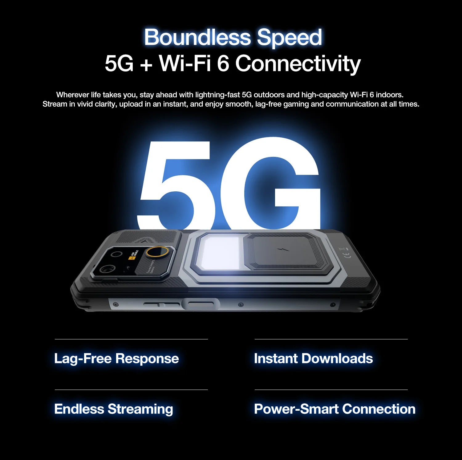 AGM G3 5G Rugged Phone 24GB(12+12) 512GB Wireless Charging 10000mAh Phone 6.72" 120Hz Dimensity 7300 Android15 Camping light