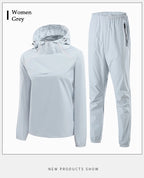 Men Double Zipper Sport Fitness Running Set Women Double Zipper Running Fitness Weight Loss Sweating Sweating Easy Lose Fat Set
