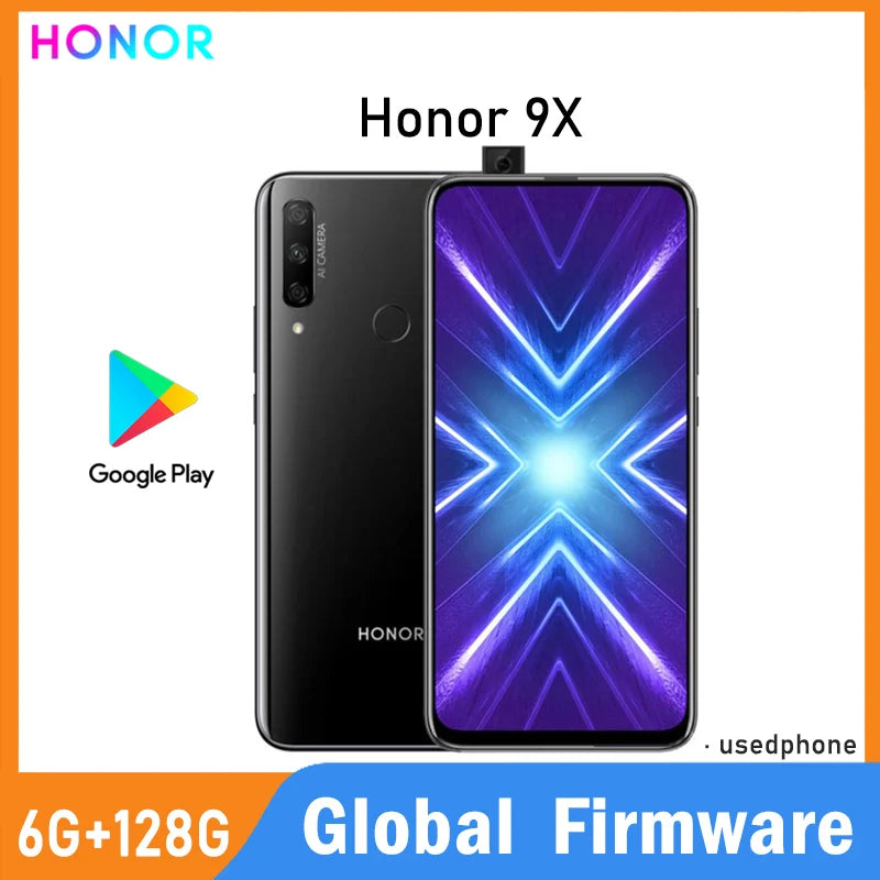 Global Firmware HONOR 9X Smartphone 6.59-inch Battery 4000 mAh CPU Haisi Qilin 710F EMUI 9.1 Camera 48M used phone Main image