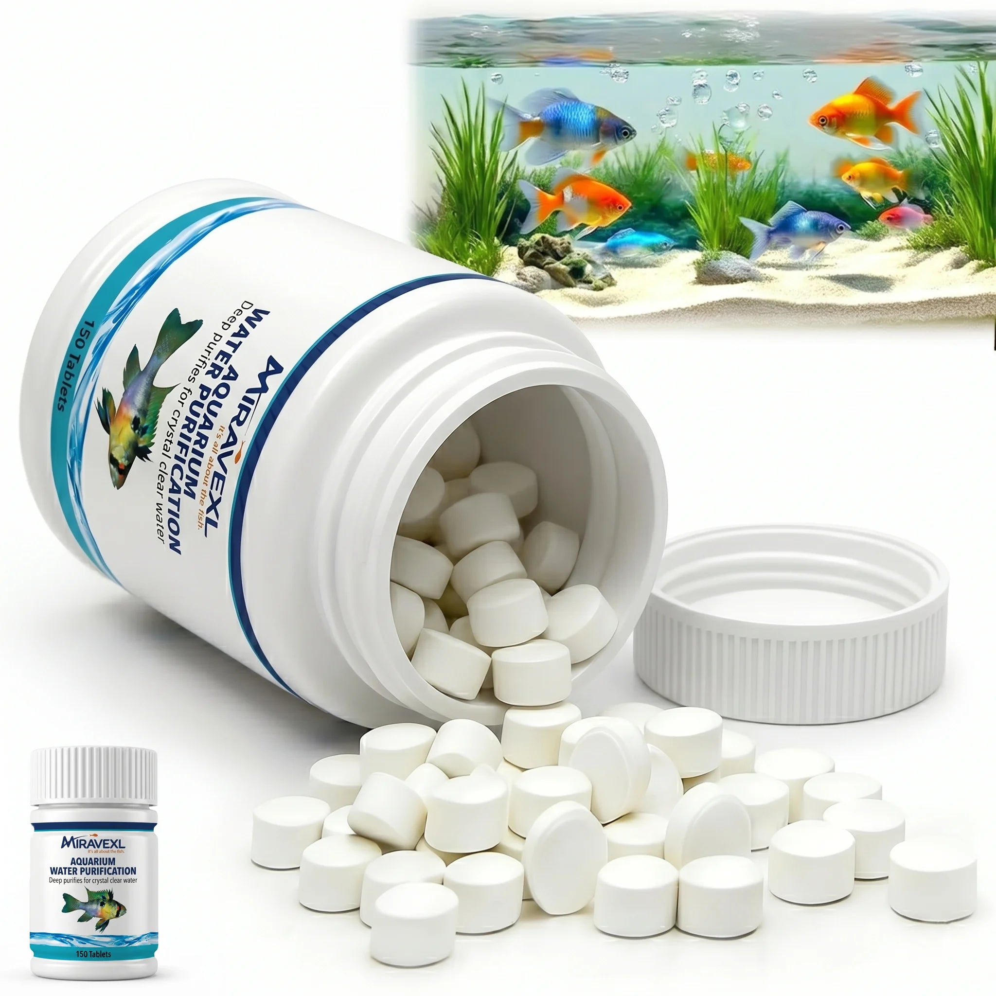 Aquarium Water Purification Tablets Fish Tank Clarifier Rapid Clear Turbidity Clean Ecosystem Care Pet Fish Health Accessories Ürün ana görseli
