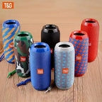 TG117 Portable Outdoor Wireless Bass Speaker With Charging Cable And Aux Cable - FM TF USB Plug-in Card Compatible