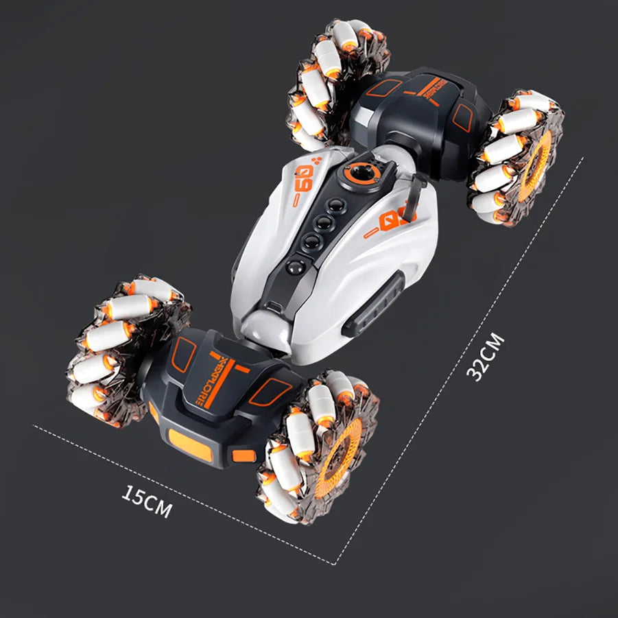 4WD RC Drift Car With Music Led Lights 2.4G Gesture Radio Remote Control Spray Stunt Car 360° Rotating Climbing Car Toys Gift
