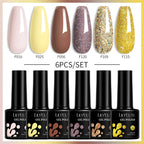 LILYCUTE 6PCS Gel Nail Polish Set Summer Neon Nail Gel Kits For DIY Nail Vernis Semi Permanent UV Lamp Gellak Nail Varnish Set