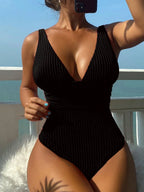 Deep V One Piece Swimsuit Women 2024 Push Up Swimwear Female Sexy Summer Beachwear Swim for Bathing Suits Micro Korean Monokini