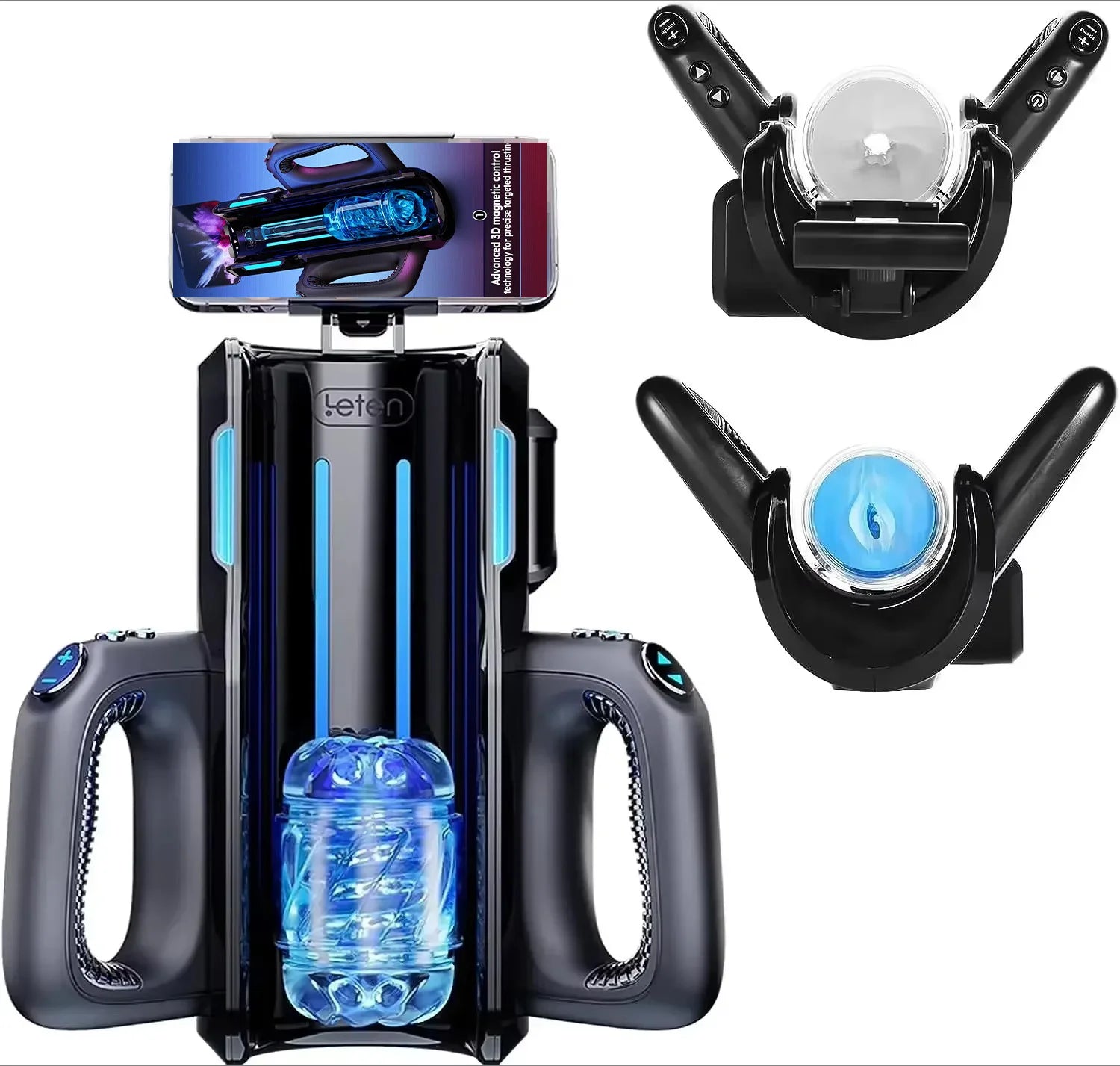 Dual Handles Leten King Sex Machine Electric Thrusting Male Masturbator Orgasm Adult Toys 2 Soft Sleeve Voice Penis Stimulator Ürün ana görseli