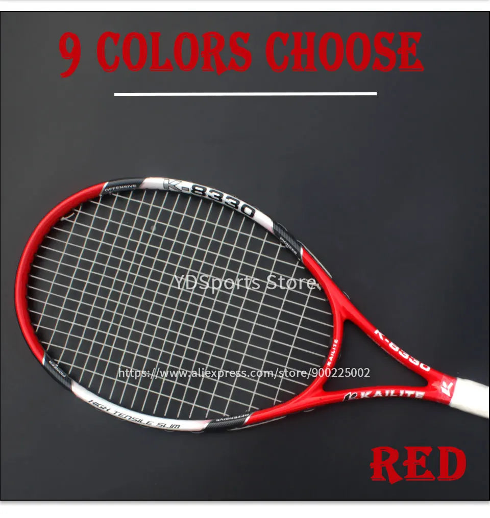 Professional Unisex Carbon Fiber Tennis Racket With Bag Training Paddle Rackets For Adult Men Women Ultra Light Racquet