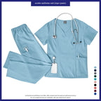 Niaahinn Scrubs Uniforms Sets Wholesale Medical Scrub Stretch Suit Healthcare Nursing Uniform Unisex Surgical Uniforms Woman Men