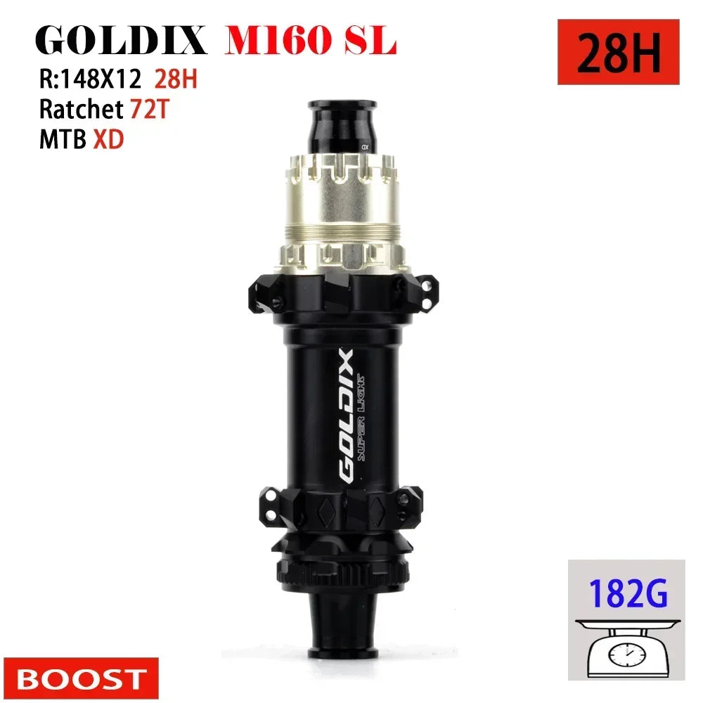 GOLDIX M160 Super Light MTB BOOST Hub Center Lock Disc 28H Ratchet 72T Mountain XD Bike Hub for Shimano SRAM 11 12 Speed