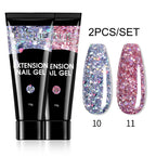 LILYCUTE 15ml Extension Gel Nail Polish Set Quick Nail Prolong With Extend Mold Nail Tips Acrylic Solution Manicure Tools Kit