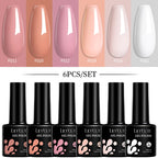 LILYCUTE 7ML 6PCS Neon Gel Nail Polish Set fluorescent Series Color Changing Semi Permanent Soak Off Manicure kit Nail Art Gel