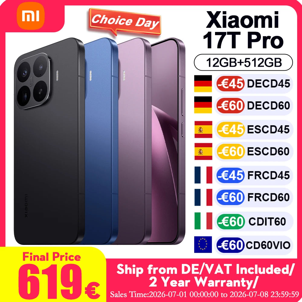 Xiaomi HyperOS Mobile Phone 6.83 "AMOLED Display Leica 5X Telephoto Lens 7000mAh (type) Silicon-carbon Battery Global Version Xiaomi 17T Pro Cellphone Ürün ana görseli