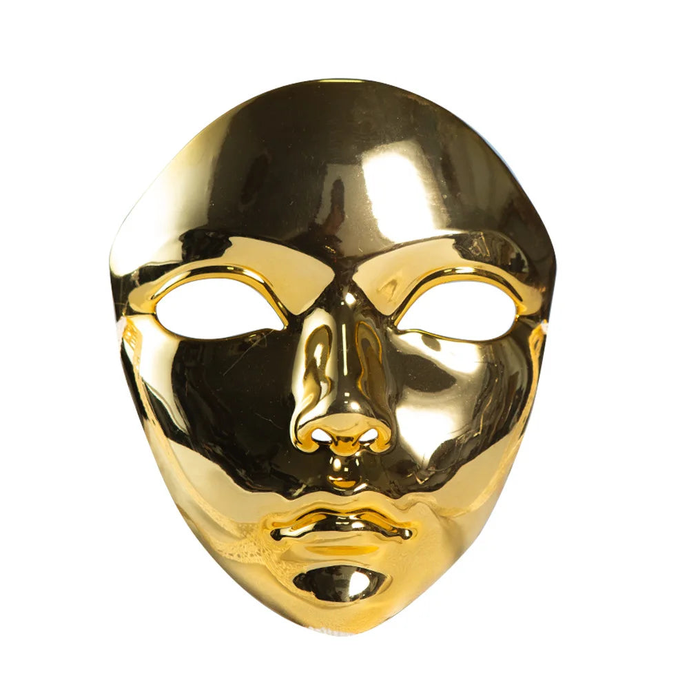 Masquerade Mask Metallic Color  Halloween Mask Full Face  For Women Men Cosplay Masquerade Costume Accessories