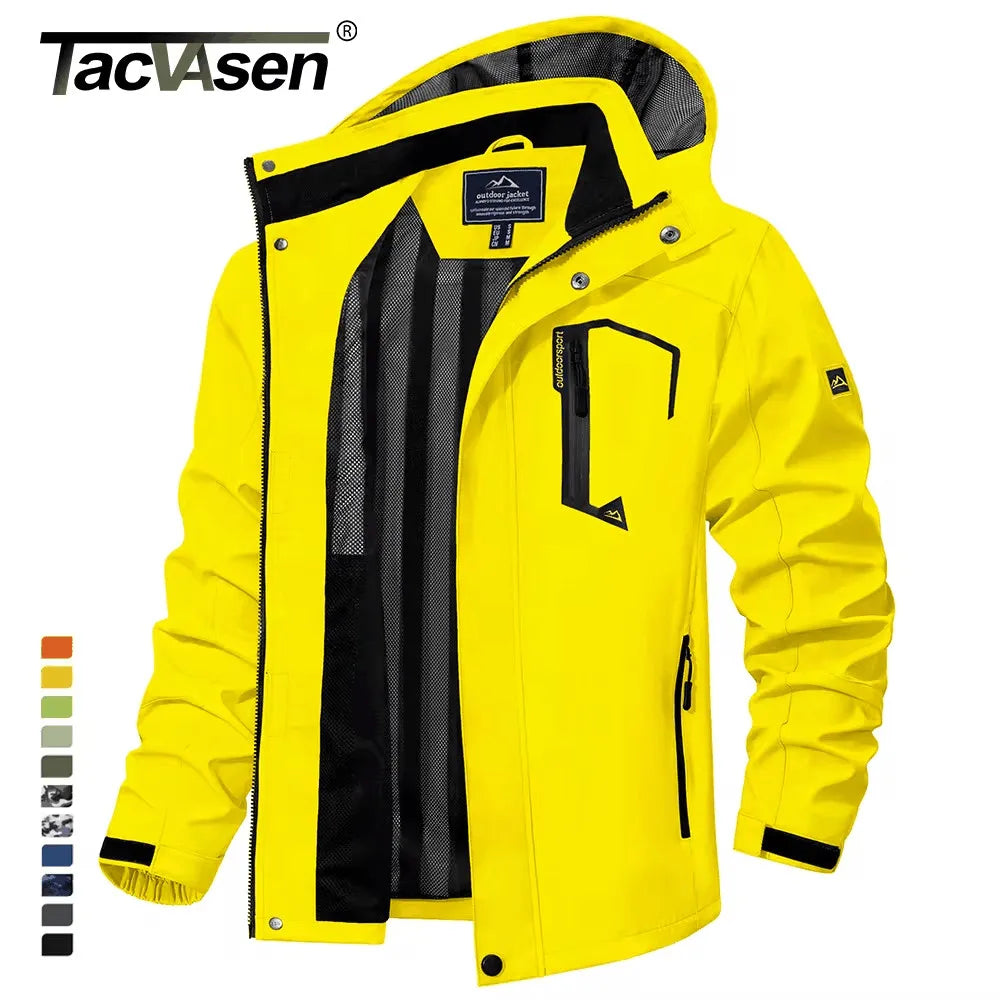 TACVASEN Spring Autumn Lightweight Jackets Mens Mesh Lined Waterproof Rain Jacket Outdoor Fishing Hiking Jacket Male Windbreaker Ürün ana görseli
