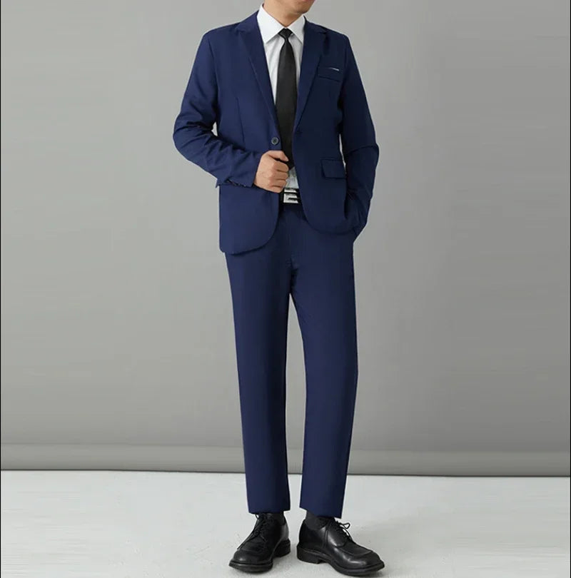 S-8XL Suit Men's Fashion Casual Outdoor (Blazer+ Pants) Gentleman Business Wedding Slim-fit Formal British Style Wedding Suit