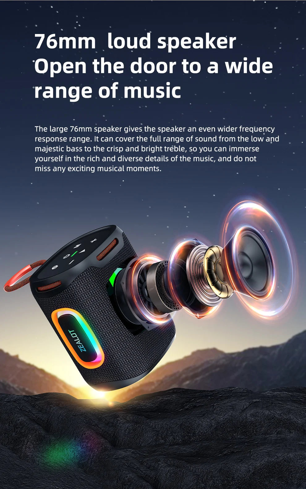 S122 25W Wireless Bluetooth Speaker Outdoor Portable Mini Waterproof Speaker with Light 6000mAh Battery Bass Boost for Outdoor