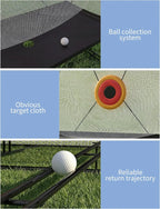 12x9Ft Golf Practice Cage Net Set with Metal Frame & Carry Bag Foldable Easy Setup Practice Nets for Indoor/Outdoor Training