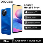 Global Version DOOGEE Note59 Pro+ 5G Smart phone Android 15 6250mAh Battery 6.75'' 120Hz Screen 12GB 512GB AI Camera Cell Phone
