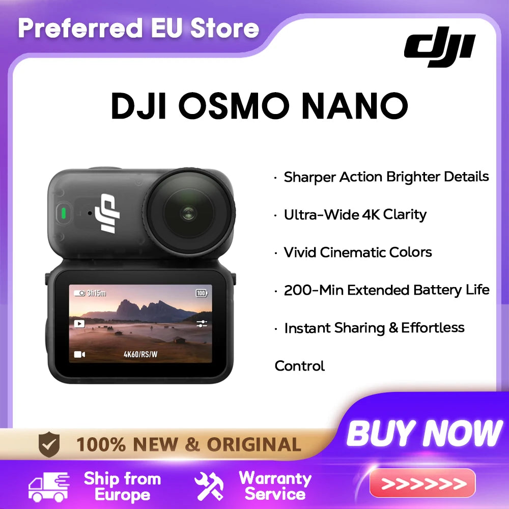 DJI Osmo Nano Bundle Standard 128G / 64GB Petite Camera Vlog 4K/60fps & 143 ° Wide FOV All-New 1/1.3 "Sensor Dual DJI Microphones New Original Ürün ana görseli