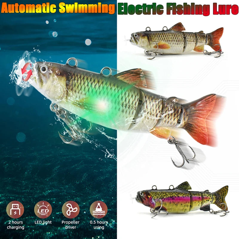 Automatic Swimbait Electric Robotic Fishing Lure 4-Segement Auto Multi Jointed Bait USB Rechargeable Wobbler Pesca Accessories Ürün ana görseli