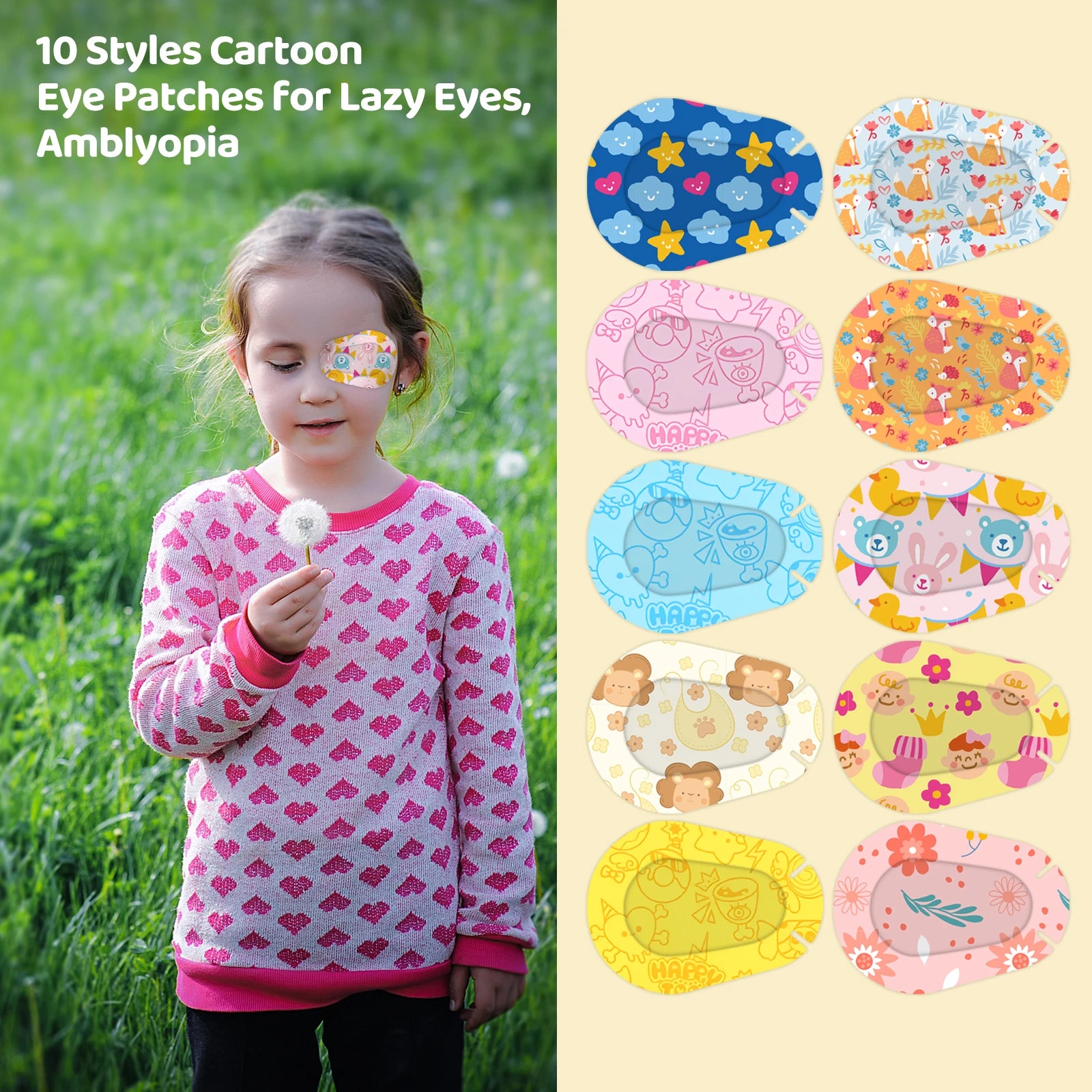 30Pcs Hot New Amblyopia Eye Patch Adhesive Eye Patches Medical Sterile Eye Pad Protect Eyesight for Kids Girls Boys Vision Care Ürün ana görseli