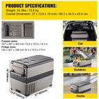 Sihao 15L-55L Portable Compressor Fridge Freezer, Mini Cooler for Outdoor Camping BBQ Picnic, Car Vehicle Refrigerator Cooler for Travel Road Trip, Electric Compressor Fridge Freezer Mini Cooler Box