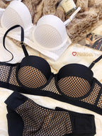 Mesh Lace Underwear Ladies Sexy Small Chest Push Up Lingerie For Women Bra Sets Red White Wedding Girls Thicken Intimates BCD