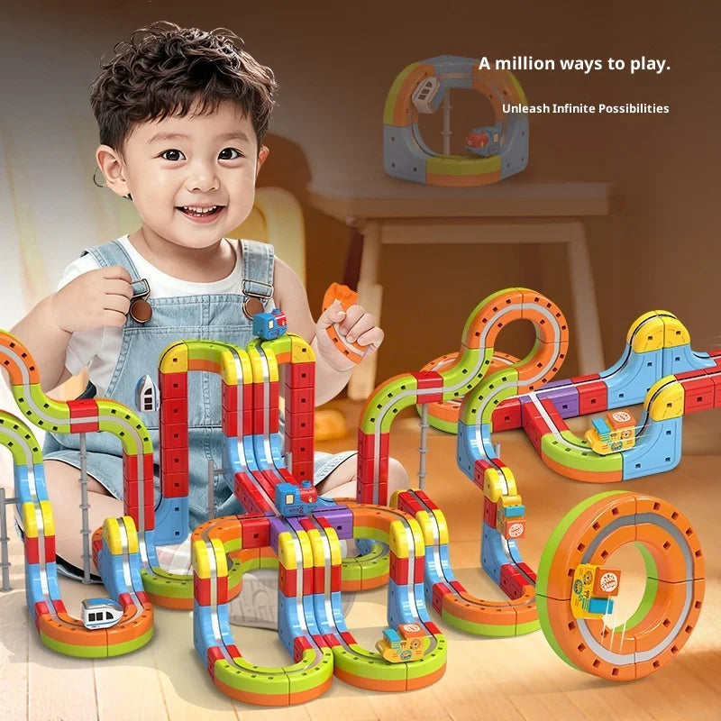 Magnetic Bullet Train Set For Kids With Electric Locomotive Diy Track Building Blocks Stem Educational Construction Toy Birthday Ürün ana görseli