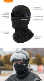 ROCKBROS Cycling Caps Full Face Mask Winter Breathable Windproof Fleece Bike Neck Cover Scarf Mask Skiing Motorcycle Bicycle Hat